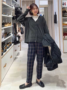 「GLOBAL WORK（グローバルワーク）のあったかウツクシルエットテーパードパンツ/575203（その他パンツ）」を使った、せこ子さん（レディース・159cm）の冬コーディネート