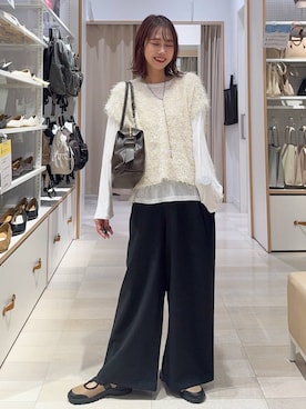 「アイテム（ベスト）」を使った、せこ子さん（レディース・159cm・30代）の秋コーディネート