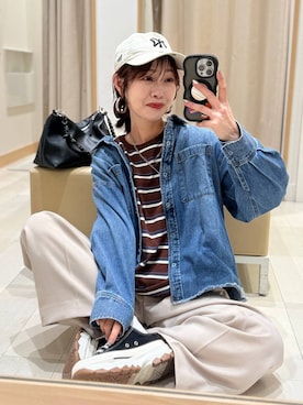 「GLOBAL WORK（グローバルワーク）のアイテム（トップス）」を使った、せこ子さん（レディース・159cm）の春コーディネート