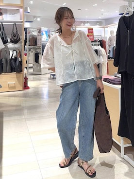 「アイテム（トートバッグ）」を使った、せこ子さん（レディース・159cm・30代）の夏コーディネート