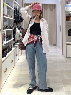 「アイテム（帽子）」を使った、せこ子さん（レディース・159cm・30代）の夏コーディネート