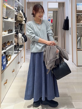 「アイテム（チェスターコート）」を使った、せこ子さん（レディース・159cm）の秋コーディネート