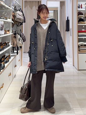 「アイテム（ダウンジャケット/コート）」を使った、せこ子さん（レディース・159cm・30代）の秋コーディネート