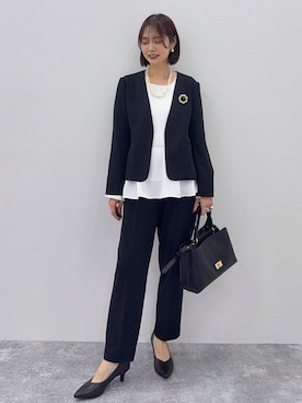 「アイテム（パンツドレス）」を使った、せこ子さん（レディース・159cm）の秋コーディネート