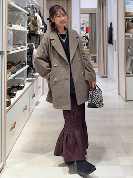 「アイテム（アクセサリー）」を使った、せこ子さん（レディース・159cm）の秋コーディネート