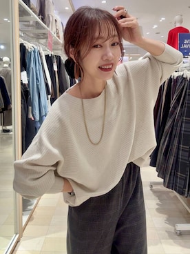 「アイテム（ノーカラーコート）」を使った、せこ子さん（レディース・159cm）の秋コーディネート