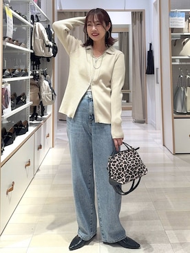 「GLOBAL WORK（グローバルワーク）のGOODデニムバギーパンツ/498388（デニムパンツ）」を使った、せこ子さん（レディース・159cm）の秋コーディネート