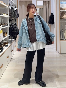 「アイテム（デニムジャケット）」を使った、せこ子さん（レディース・159cm・30代）の秋コーディネート