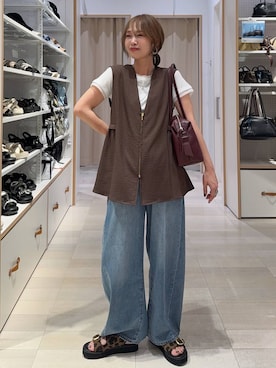 「GLOBAL WORK（グローバルワーク）のアイテム」を使った、せこ子さん（レディース・159cm）の夏コーディネート