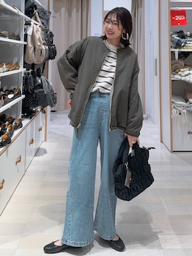 「GLOBAL WORK（グローバルワーク）のアイテム（デニムパンツ）」を使った、せこ子さん（レディース・159cm）の冬コーディネート