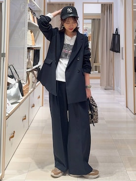 「GLOBAL WORK（グローバルワーク）のアイテム（キャップ）」を使った、せこ子さん（レディース・159cm）の春コーディネート