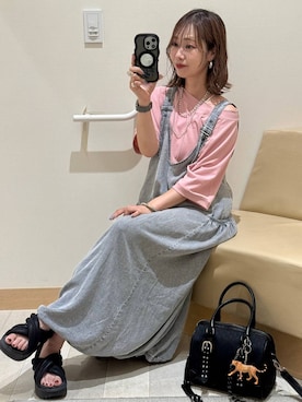 「アイテム（ボストンバッグ）」を使った、せこ子さん（レディース・159cm・30代）の夏コーディネート