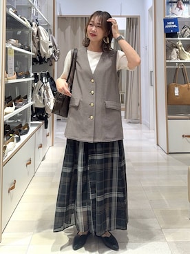 「アイテム（ベスト）」を使った、せこ子さん（レディース・159cm・30代）の夏コーディネート