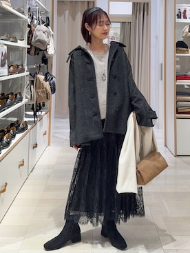 「アイテム（ステンカラーコート）」を使った、せこ子さん（レディース・159cm・30代）の秋コーディネート