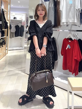 「アイテム（ボストンバッグ）」を使った、せこ子さん（レディース・159cm・30代）の夏コーディネート