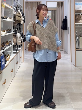 「アイテム（ローファー）」を使った、せこ子さん（レディース・159cm・30代）の秋コーディネート