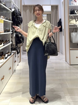 「アイテム（ネックレス、グレー系）」を使った、せこ子さん（レディース・159cm）の夏コーディネート