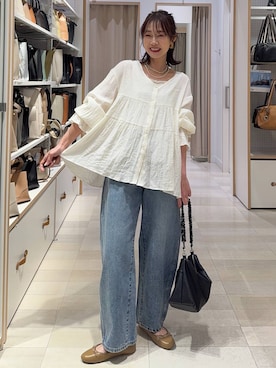 「GLOBAL WORK（グローバルワーク）のアイテム（トップス）」を使った、せこ子さん（レディース・159cm）の春コーディネート