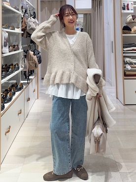 「アイテム（ローファー）」を使った、せこ子さん（レディース・159cm・30代）の秋コーディネート