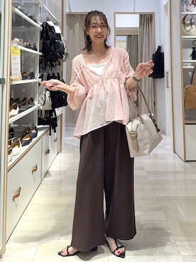 「アイテム（ボストンバッグ）」を使った、せこ子さん（レディース・159cm・30代）の夏コーディネート