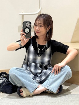 「アイテム（デニムパンツ）」を使った、せこ子さん（レディース・159cm・30代）の夏コーディネート
