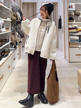 「アイテム（ニットキャップ/ビーニー）」を使った、せこ子さん（レディース・159cm・30代）の秋コーディネート