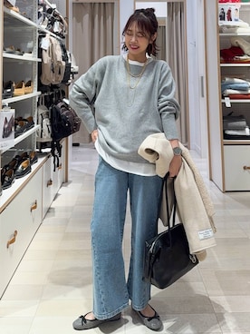 「アイテム（ノーカラージャケット）」を使った、せこ子さん（レディース・159cm・30代）の冬コーディネート