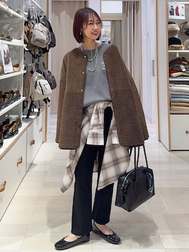 「アイテム（バレエシューズ）」を使った、せこ子さん（レディース・159cm・30代）の秋コーディネート
