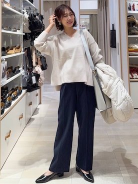 「GLOBAL WORK（グローバルワーク）のアイテム（トートバッグ）」を使った、せこ子さん（レディース・159cm）の冬コーディネート