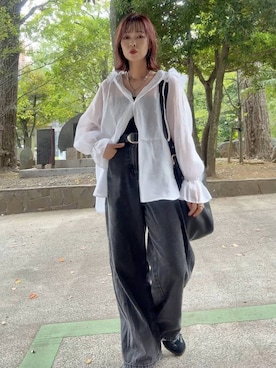 「eL（エル）のアイテム」を使った、せこ子さん（レディース・159cm）の秋コーディネート