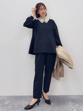 「アイテム（パンツドレス）」を使った、せこ子さん（レディース・159cm）の秋コーディネート