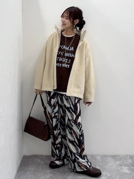 「GLOBAL WORK（グローバルワーク）のアイテム（ローファー）」を使った、せこ子さん（レディース・159cm）の冬コーディネート