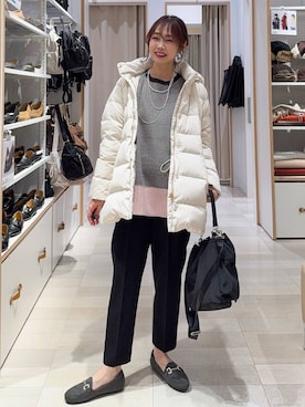 「アイテム（その他ヘアアクセサリー）」を使った、せこ子さん（レディース・159cm）の冬コーディネート