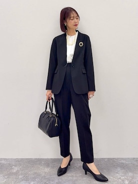 「アイテム（ノーカラージャケット）」を使った、せこ子さん（レディース・159cm・30代）の秋コーディネート