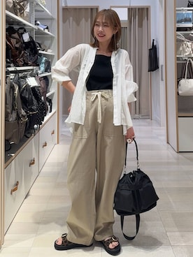 「アイテム（タンクトップ）」を使った、せこ子さん（レディース・159cm・40代）の春コーディネート