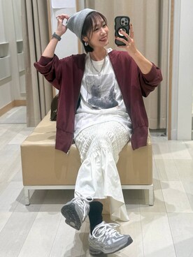 「アイテム（ネックレス、グレー系）」を使った、せこ子さん（レディース・159cm）の秋コーディネート