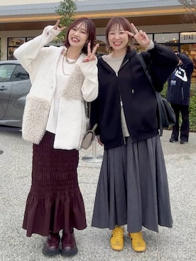 「アイテム（パーカー）」を使った、せこ子さん（レディース・159cm・30代）の秋コーディネート