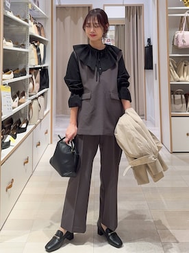 「アイテム（トレンチコート）」を使った、せこ子さん（レディース・159cm・40代）の冬コーディネート