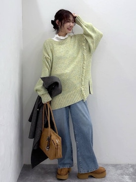 「アイテム（バッグ）」を使った、せこ子さん（レディース・159cm・30代）の冬コーディネート