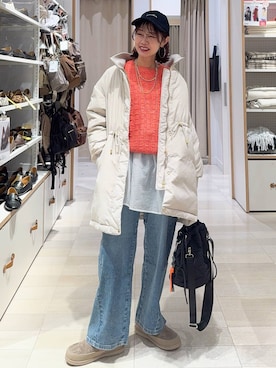 「アイテム（ダウンジャケット/コート）」を使った、せこ子さん（レディース・159cm・30代）の冬コーディネート