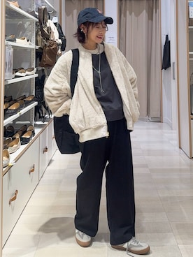 「NEW ERA（ニューエラ）のアイテム（ハット）」を使った、せこ子さん（レディース・159cm）の秋コーディネート