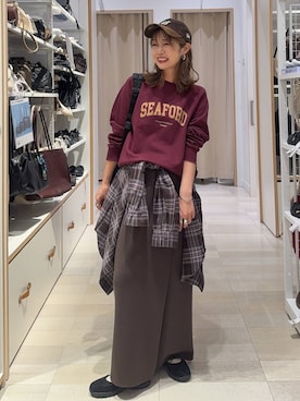 「GLOBAL WORK（グローバルワーク）のアイテム（トップス）」を使った、せこ子さん（レディース・159cm）の秋コーディネート