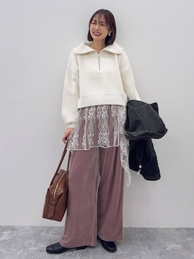 「アイテム（その他トップス）」を使った、せこ子さん（レディース・159cm）の秋コーディネート