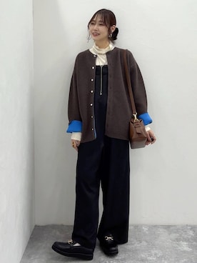 「アイテム（その他ヘアアクセサリー）」を使った、せこ子さん（レディース・159cm）の冬コーディネート