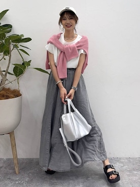 「アイテム（帽子）」を使った、せこ子さん（レディース・159cm・30代）の夏コーディネート
