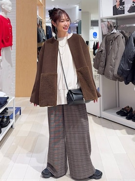 「アイテム（ノーカラージャケット）」を使った、せこ子さん（レディース・159cm・30代）の秋コーディネート