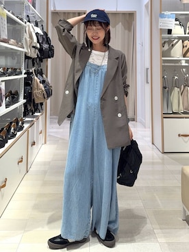 「アイテム（オールインワン・サロペット）」を使った、せこ子さん（レディース・159cm・30代）の秋コーディネート