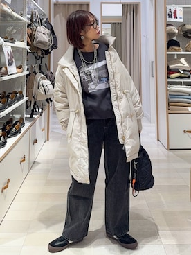 「アイテム（ダウンジャケット/コート）」を使った、せこ子さん（レディース・159cm・30代）の秋コーディネート