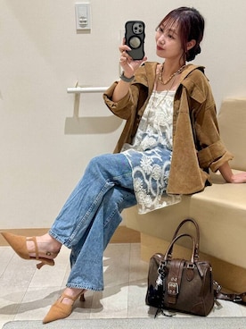 「GLOBAL WORK（グローバルワーク）のGOODデニムバギーパンツ/498388（デニムパンツ）」を使った、せこ子さん（レディース・159cm）の秋コーディネート