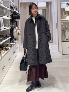 「アイテム（ステンカラーコート）」を使った、せこ子さん（レディース・159cm・30代）の秋コーディネート